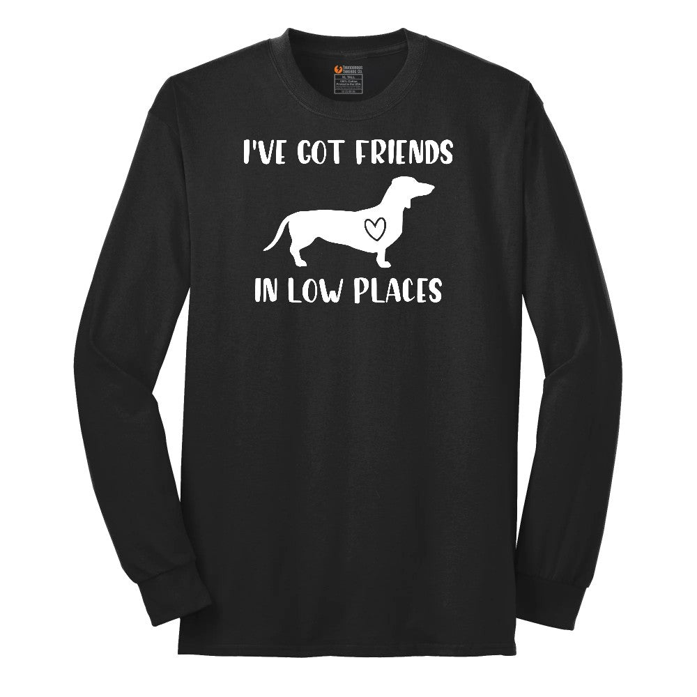 I've Got Friends in Low Places Long Sleeve Tee - Jet Black