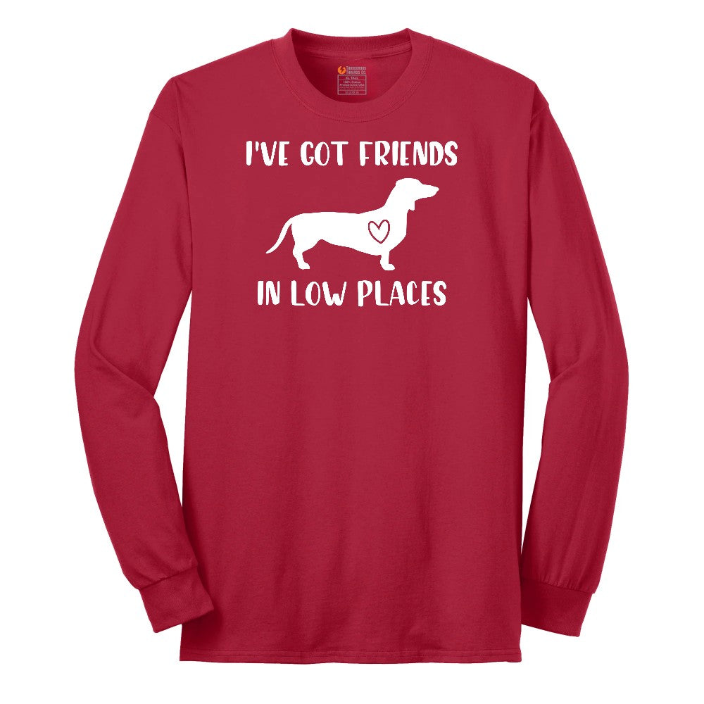 I've Got Friends in Low Places Long Sleeve Tee - Red