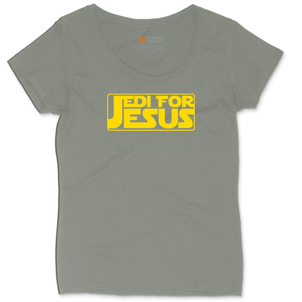 Jedi For Jesus Ladies Curvy Tee - Bamboo Blackout