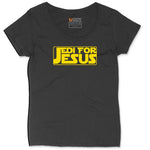 Jedi For Jesus Ladies Curvy Tee - Black