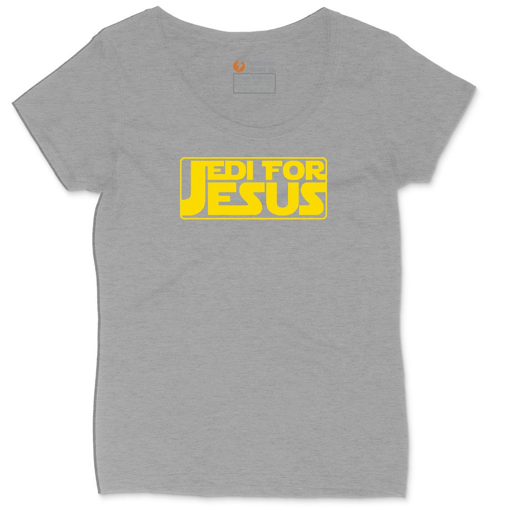 Jedi For Jesus Ladies Curvy Tee - Granite Heather