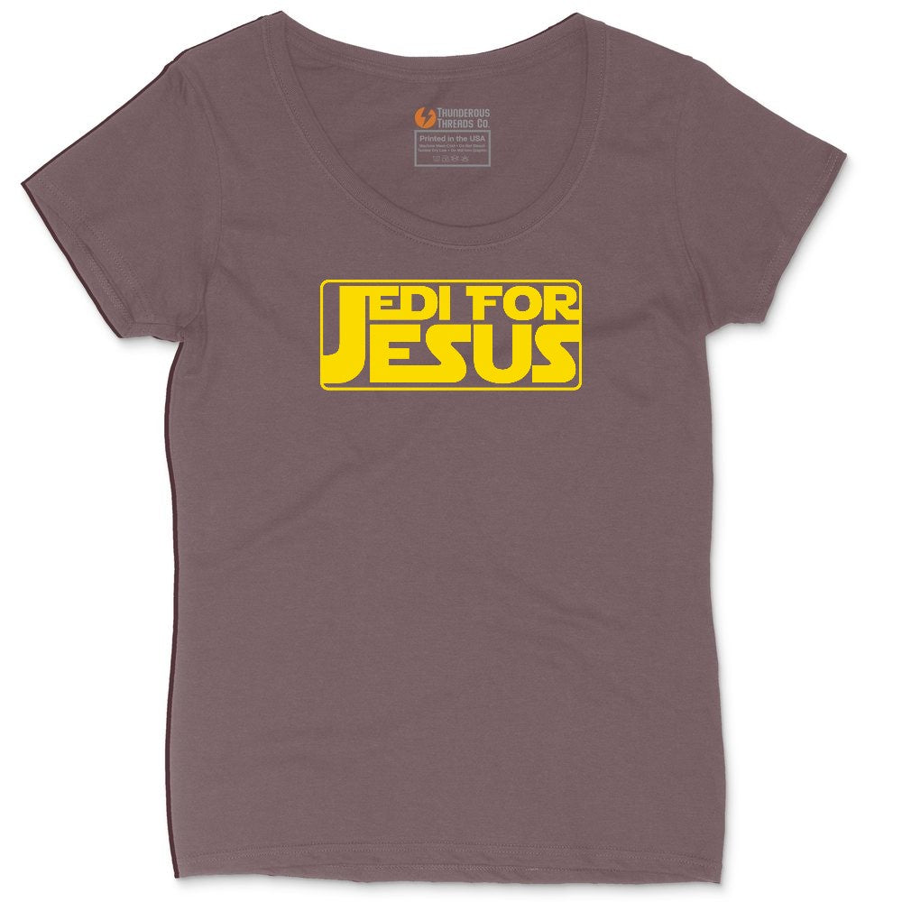 Jedi For Jesus Ladies Curvy Tee - Sangria Blackout