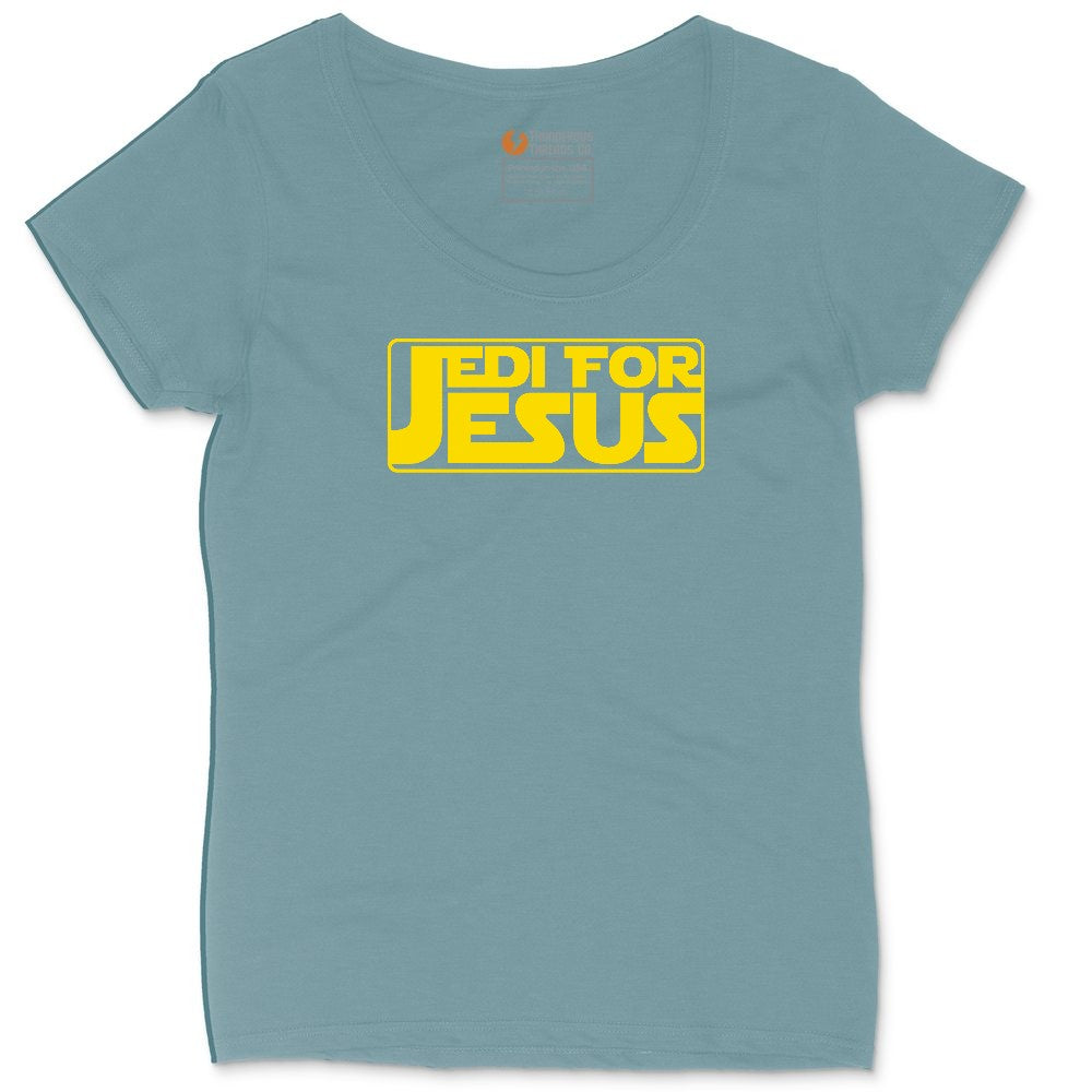 Jedi For Jesus Ladies Curvy Tee - Surf Blackout
