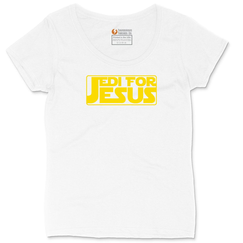 Jedi For Jesus Ladies Curvy Tee - White
