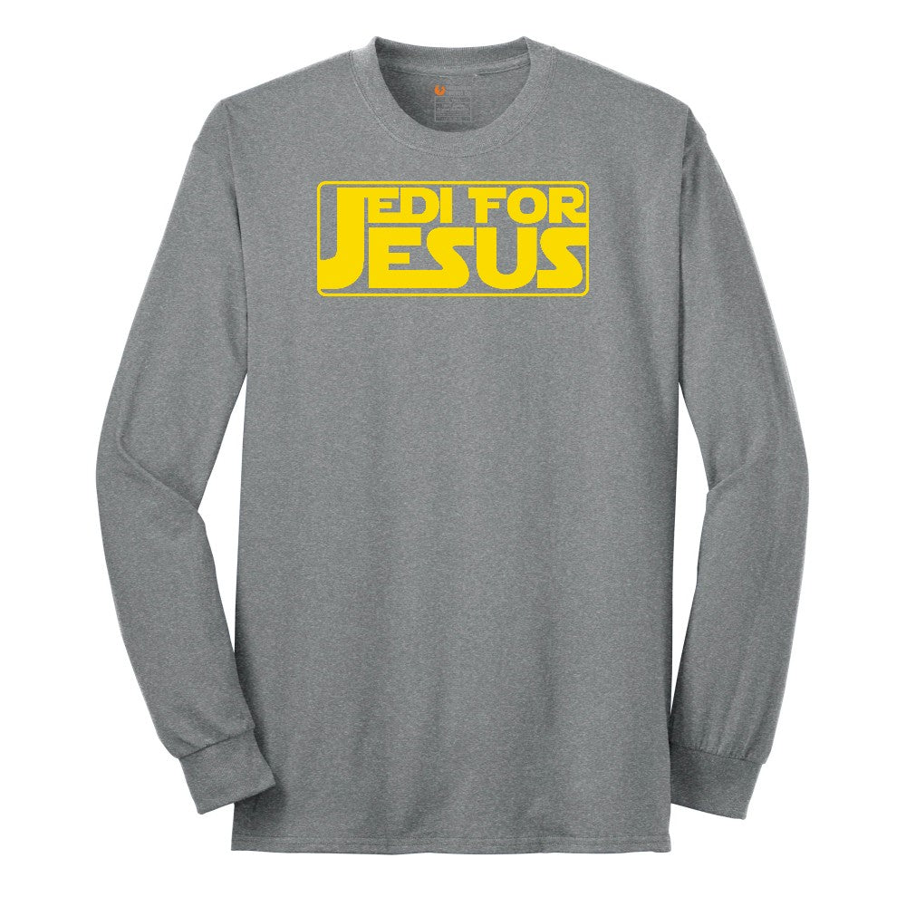 Jedi For Jesus Long Sleeve Tee - Athletic Grey