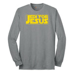 Jedi For Jesus Long Sleeve Tee - Athletic Grey