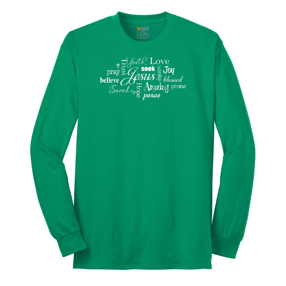 Jesus Subway Long Sleeve Tee - Kelly Green