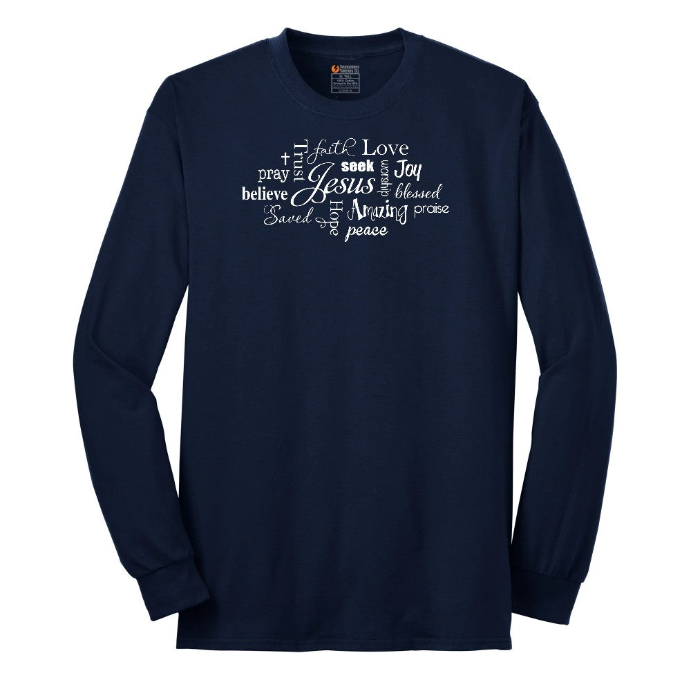 Jesus Subway Long Sleeve Tee - Navy