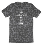 John 3 16 Cross Ladies Short Sleeve Tee - Black Leopard