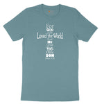 John 3 16 Cross Ladies Short Sleeve Tee - Surf Blackout