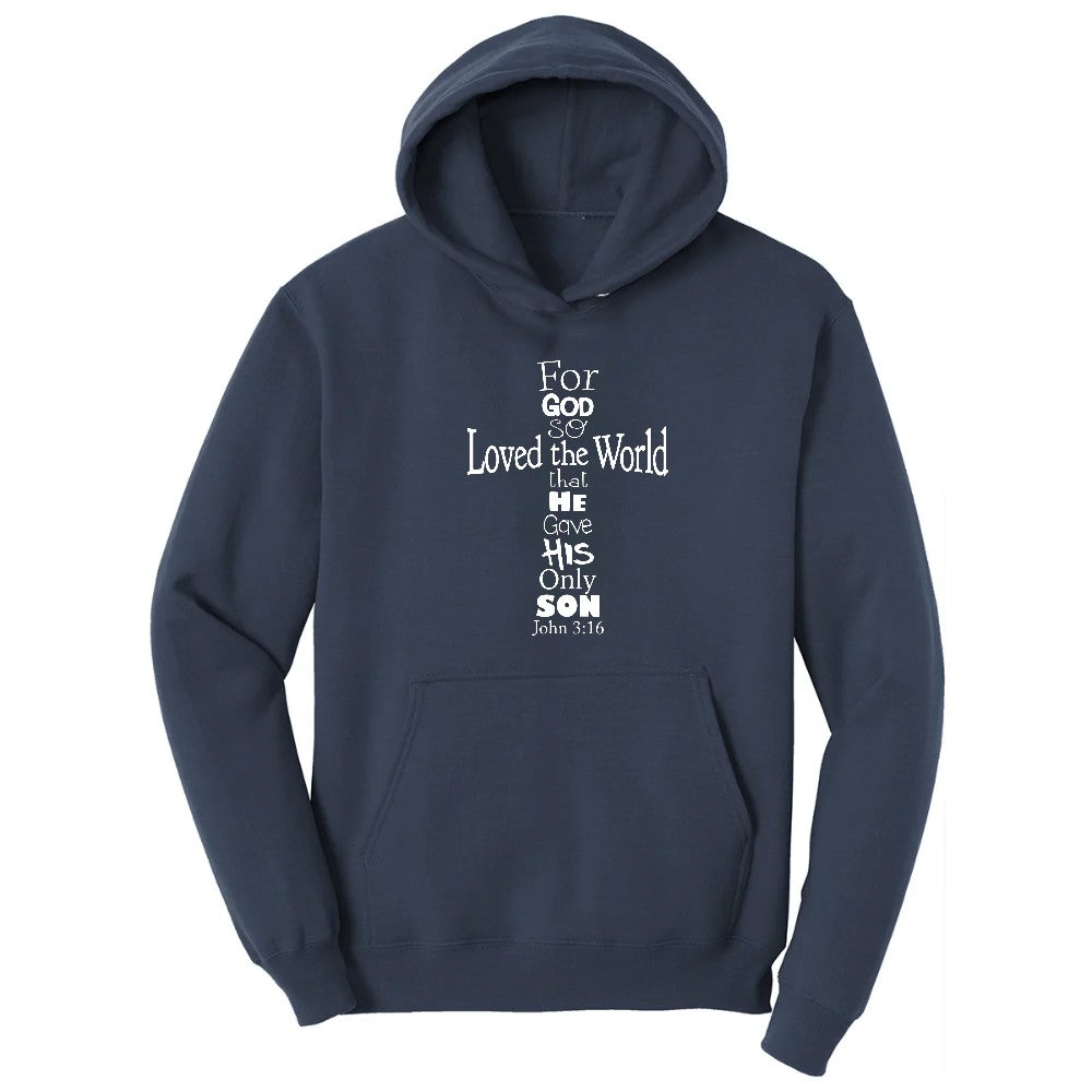 John 3 16 Cross Hoodie - Navy