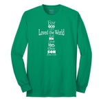 John 3 16 Cross Long Sleeve Tee - Kelly Green