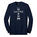 John 3 16 Cross Long Sleeve Tee - Navy