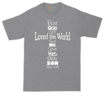 John 3:16 tall t-shirt for men in Athletic Heather