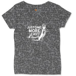 Just One More Cast Ladies Curvy Tee - Black Leopard