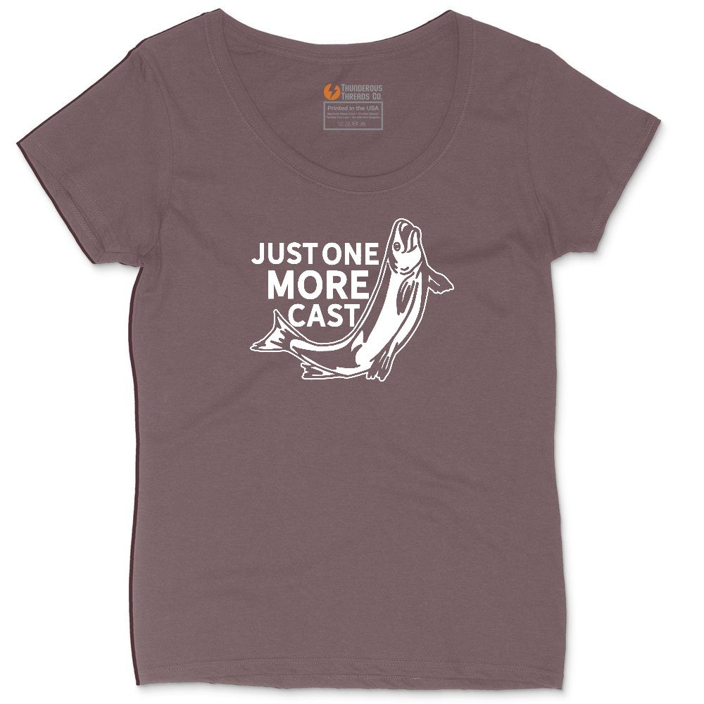 Just One More Cast Ladies Curvy Tee - Sangria Blackout