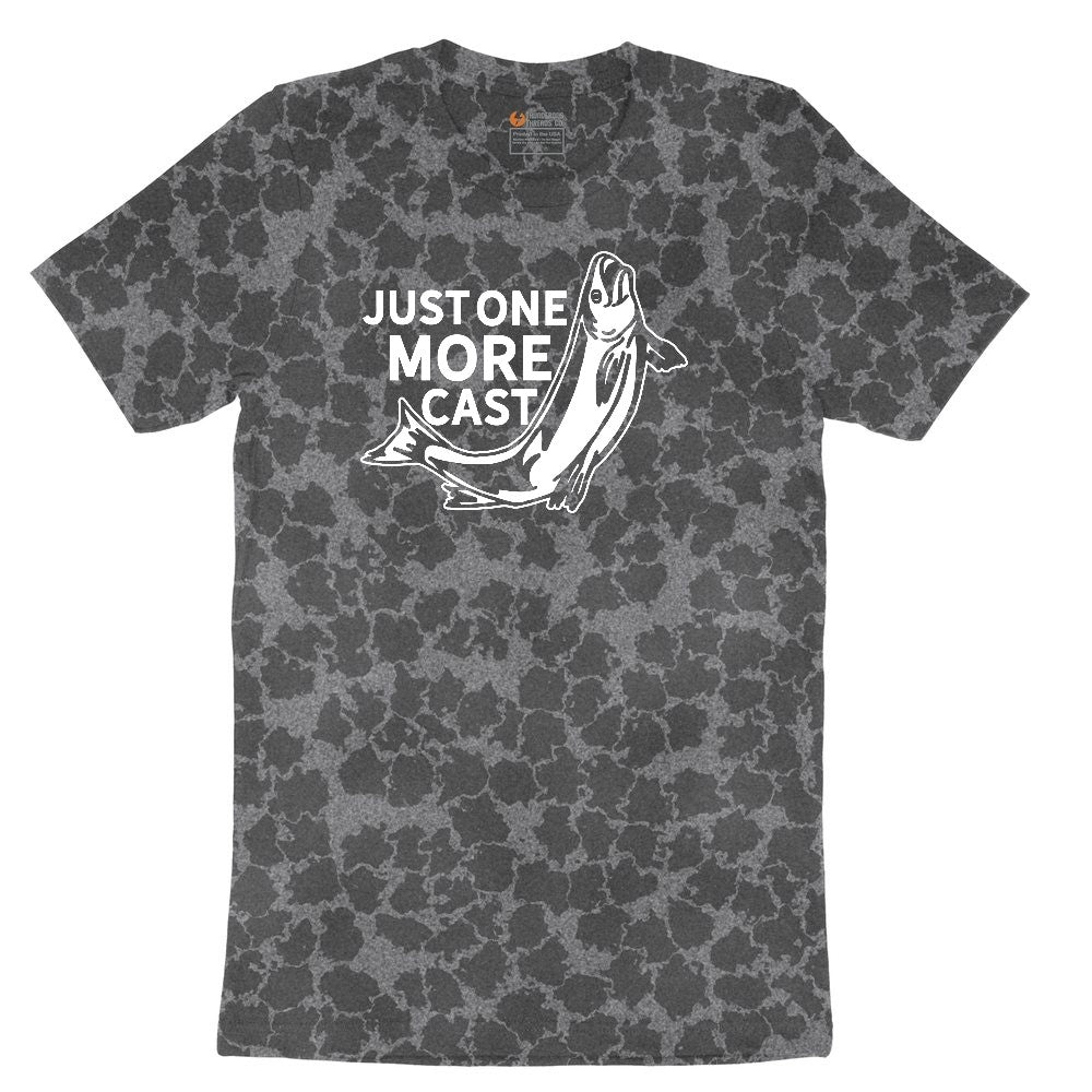 Just One More Cast Ladies Short Sleeve Tee - Black Leopard