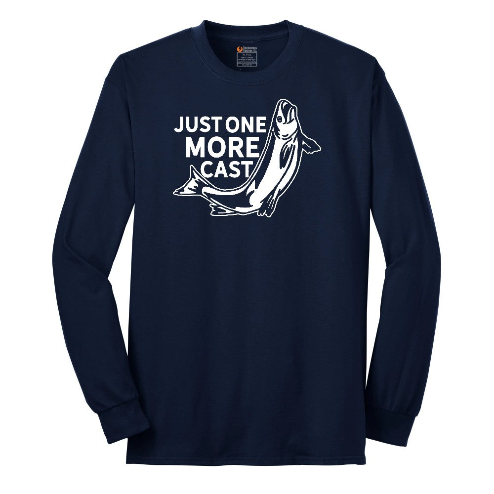 Just One More Cast Long Sleeve Tee - Navy