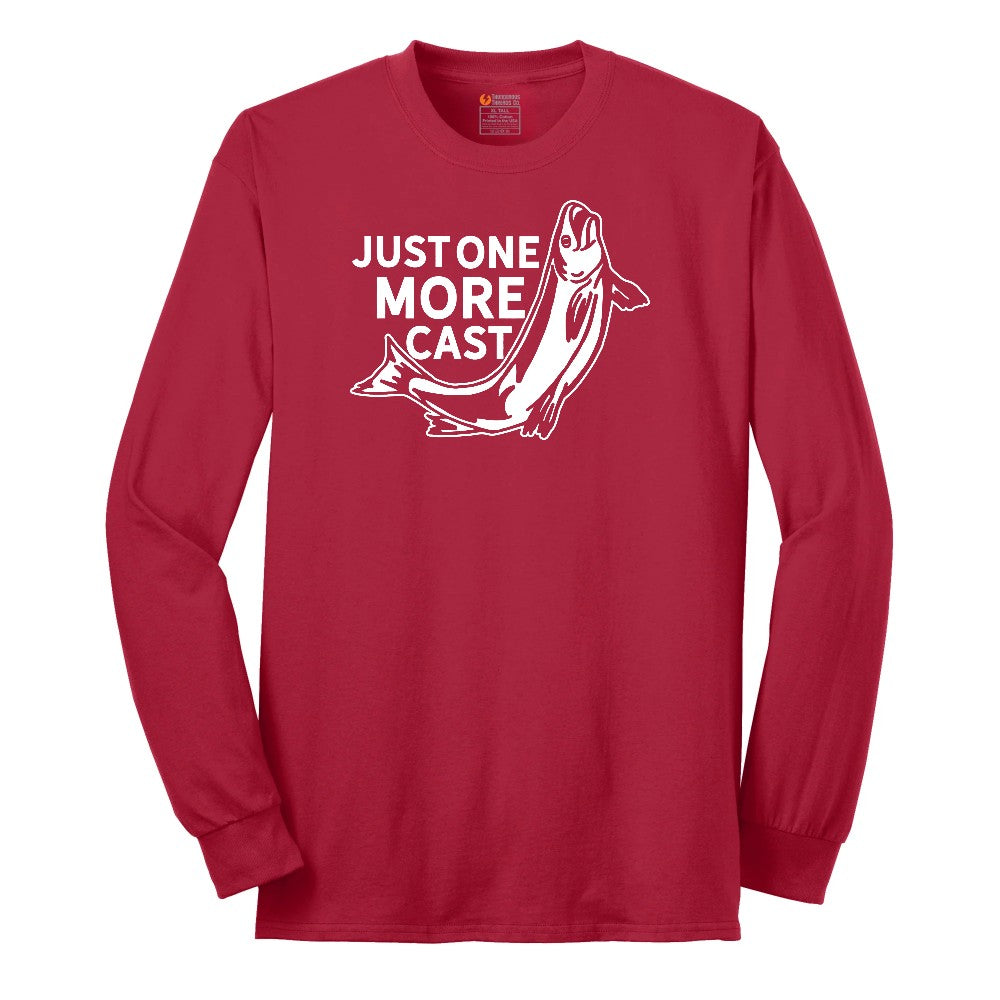 Just One More Cast Long Sleeve Tee - Red