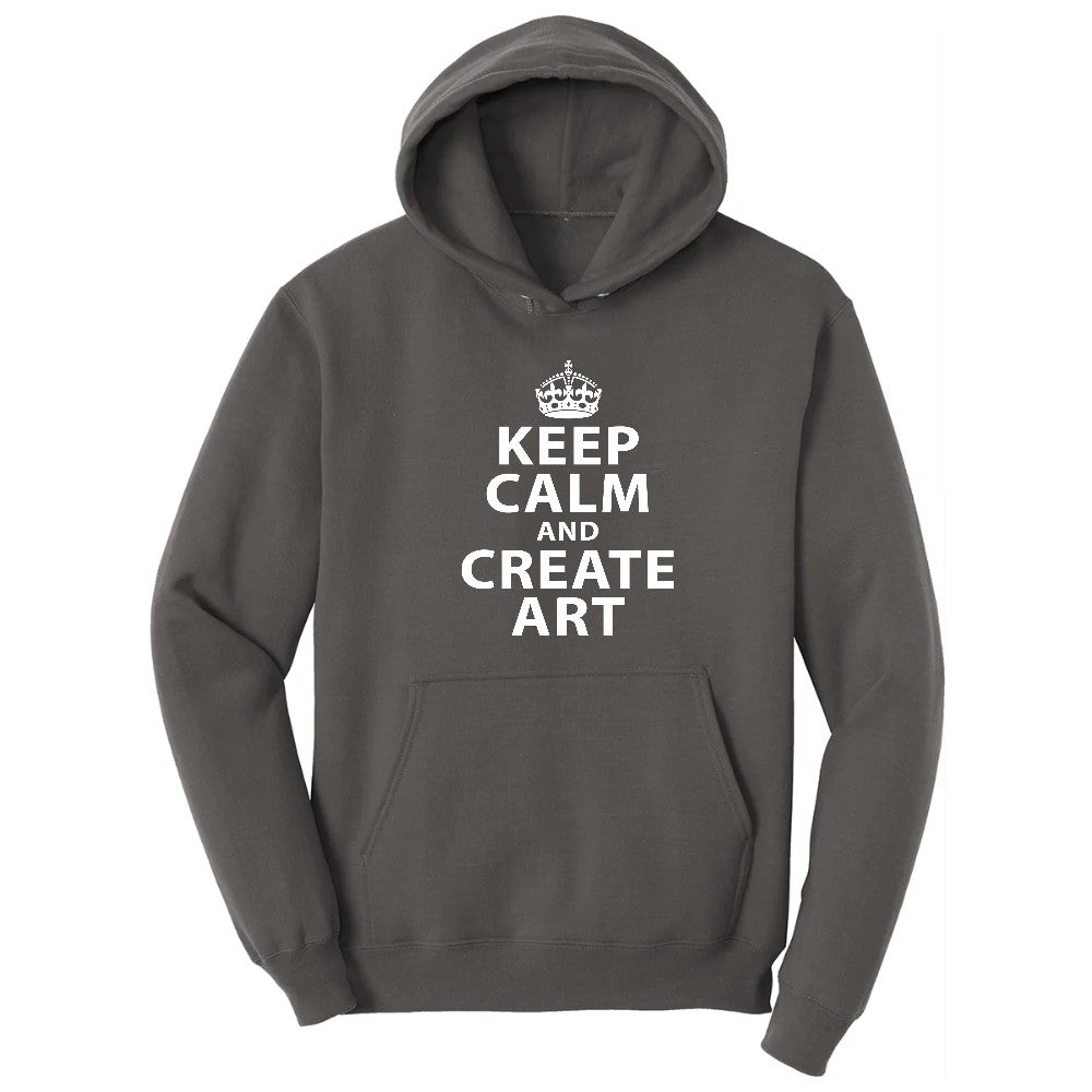 Keep Calm and Create Art Hoodie - Charcoal