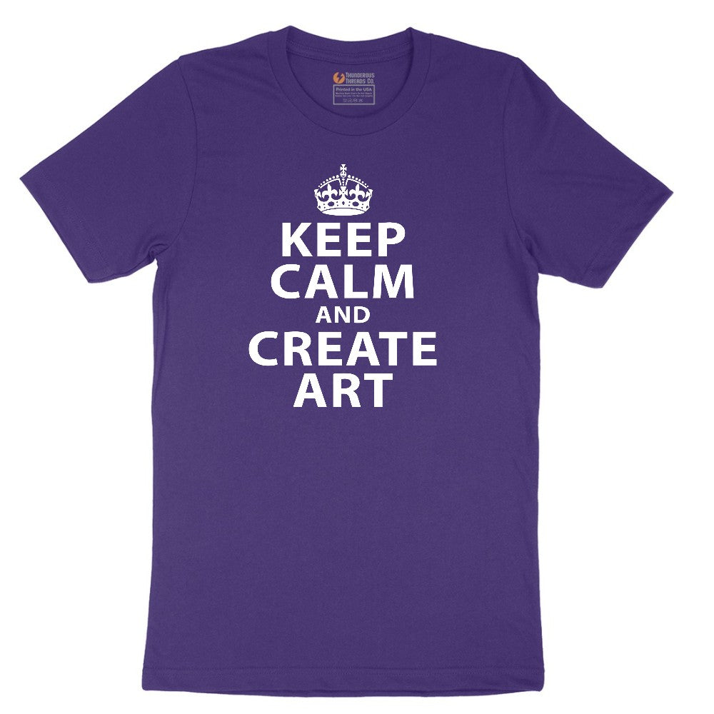 Keep Calm and Create Art Short Sleeve Tee - Team Purple