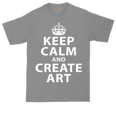 Keep Calm and Create Art tall t-shirt for men in Heather Navy