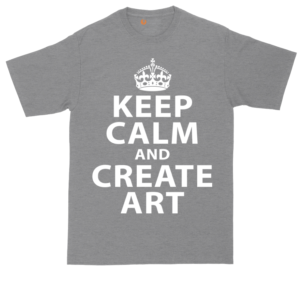 Keep Calm and Create Art tall t-shirt for men in Athletic Heather