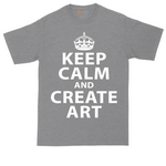 Keep Calm and Create Art tall t-shirt for men in Athletic Heather