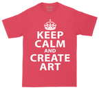 Keep Calm and Create Art tall t-shirt for men in Heather Red