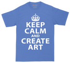 Keep Calm and Create Art tall t-shirt for men in Heather Royal