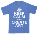Keep Calm and Create Art tall t-shirt for men in Heather Royal