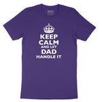 Keep Calm and Let Dad Handle It Short Sleeve Tee - Team Purple