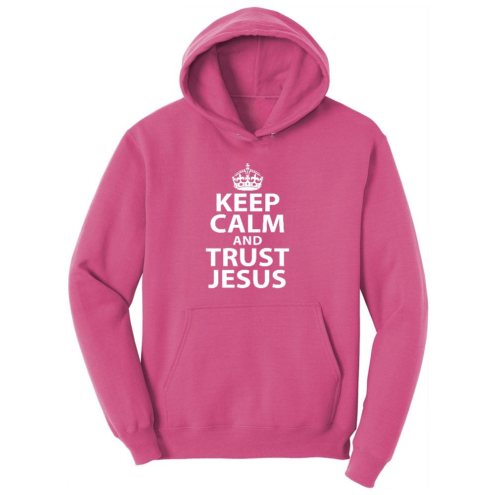 Keep Calm and Trust Jesus Ladies Hoodie - Sangria