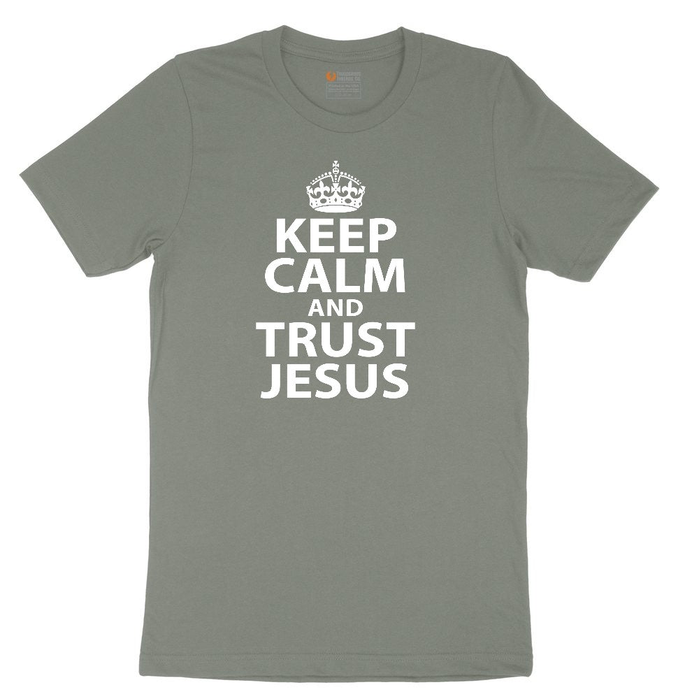 Keep Calm and Trust Jesus Ladies Short Sleeve Tee - Bamboo Blackout