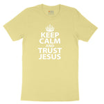 Keep Calm and Trust Jesus Toddler Short Sleeve Tee - Yellow