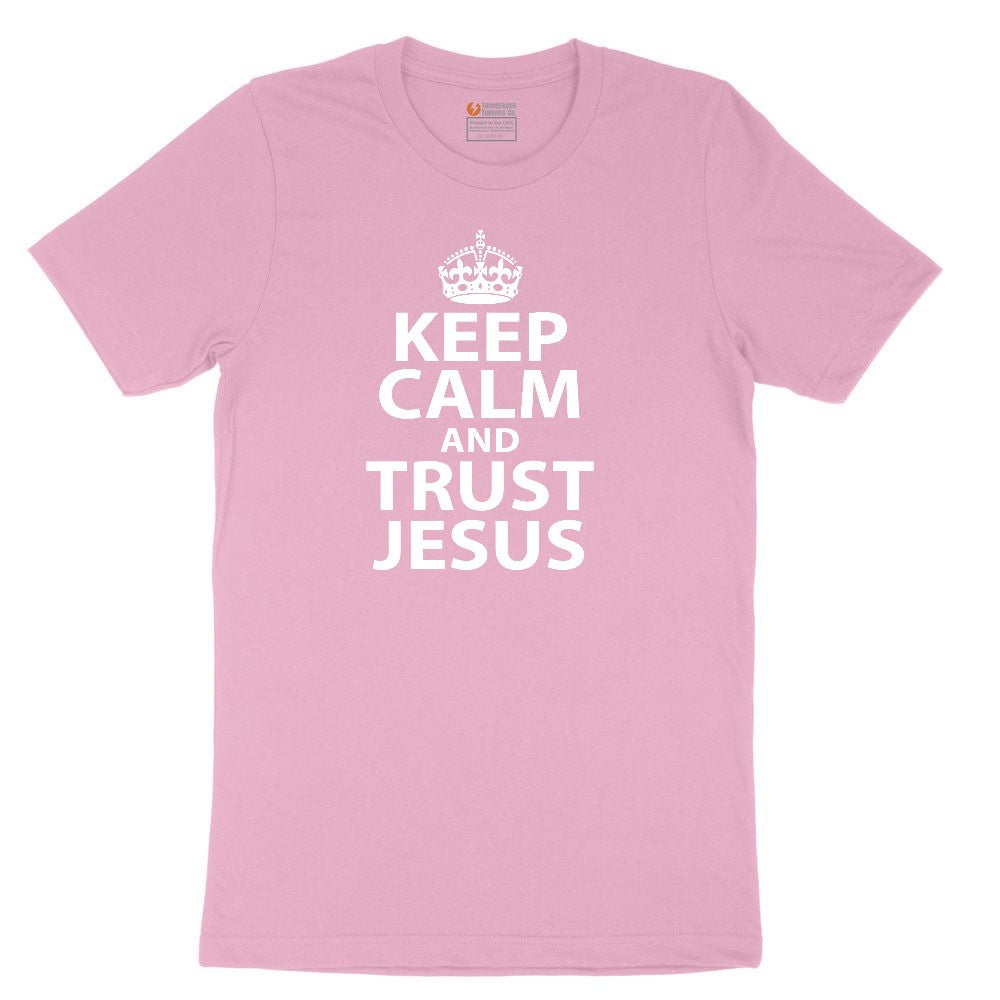 Keep Calm and Trust Jesus Youth Short Sleeve Tee - Candy Pink