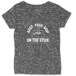 Keep Your Grip on the Stick - Mens & Ladies T-Shirt Ladies Curvy Tee - Black Leopard
