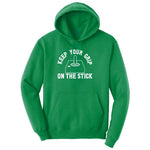 Keep Your Grip on the Stick - Mens & Ladies T-Shirt Ladies Hoodie - Kelly Green