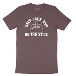 Keep Your Grip on the Stick - Mens & Ladies T-Shirt Ladies Short Sleeve Tee - Sangria Blackout