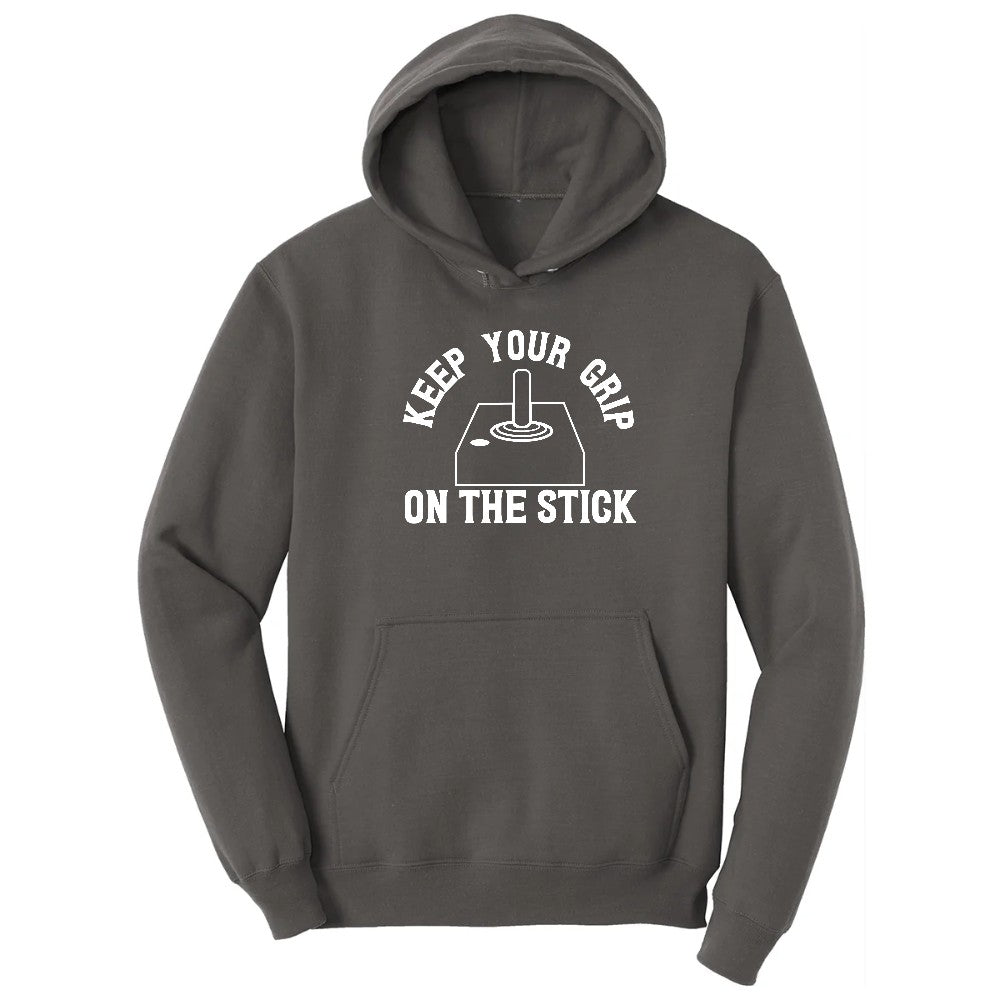 Keep Your Grip on the Stick - Mens & Ladies T-Shirt Hoodie - Charcoal