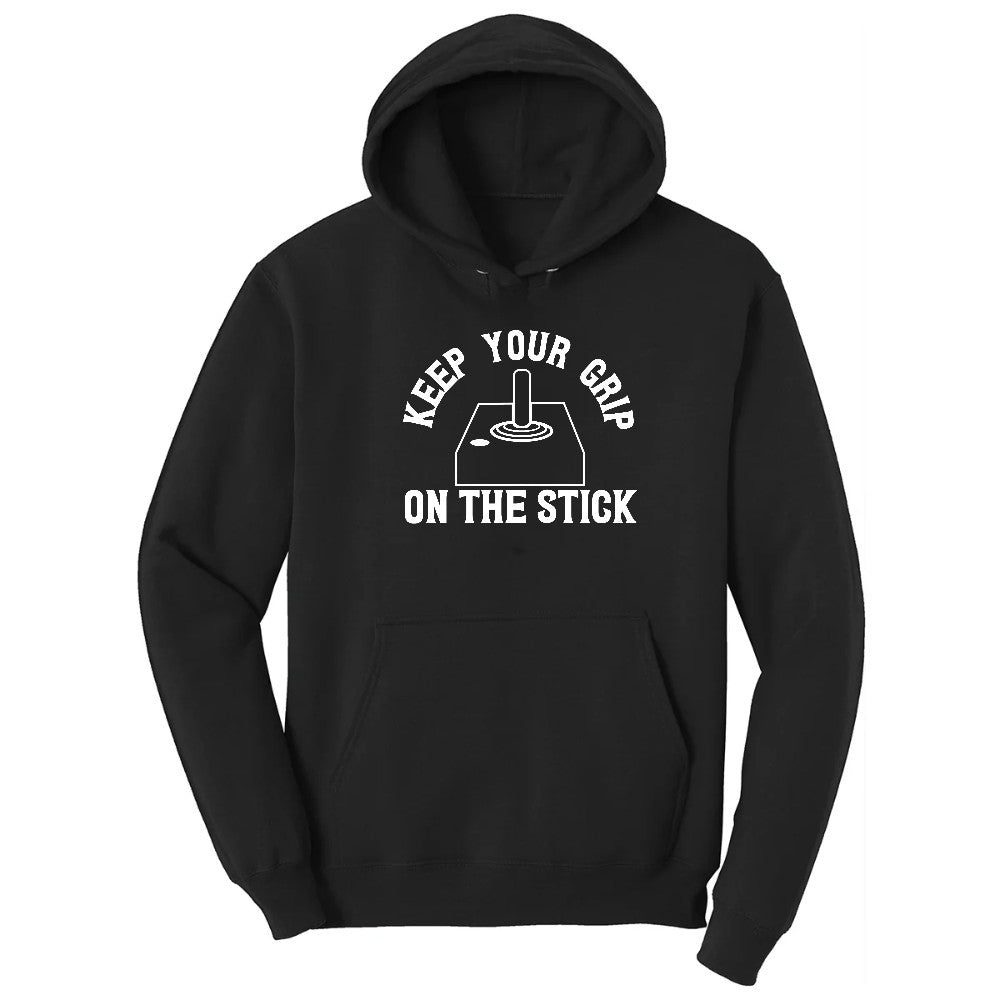 Keep Your Grip on the Stick - Mens & Ladies T-Shirt Hoodie - Jet Black