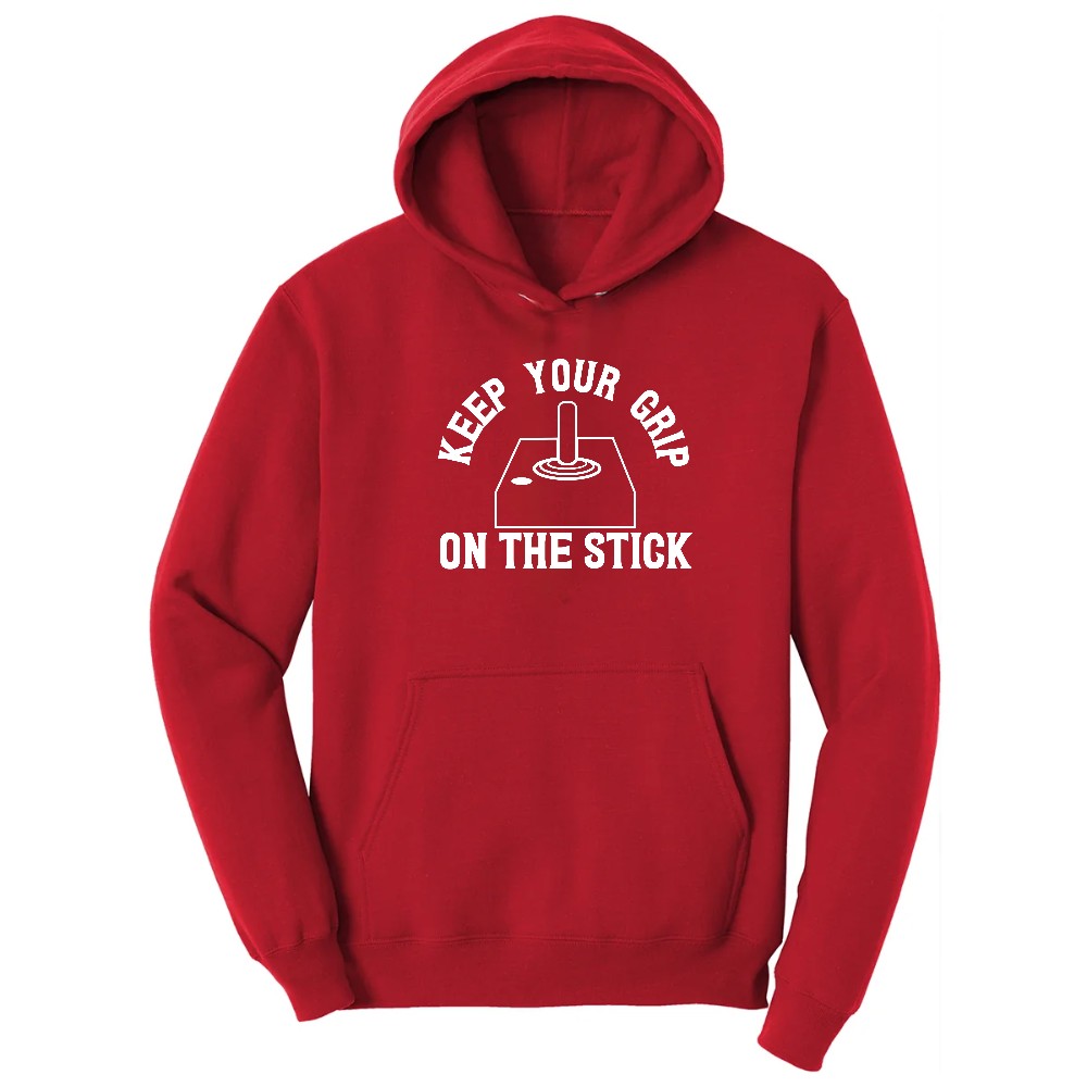Keep Your Grip on the Stick - Mens & Ladies T-Shirt Hoodie - Red