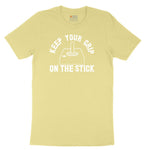 Keep Your Grip on the Stick - Mens & Ladies T-Shirt Youth Short Sleeve Tee - Yellow
