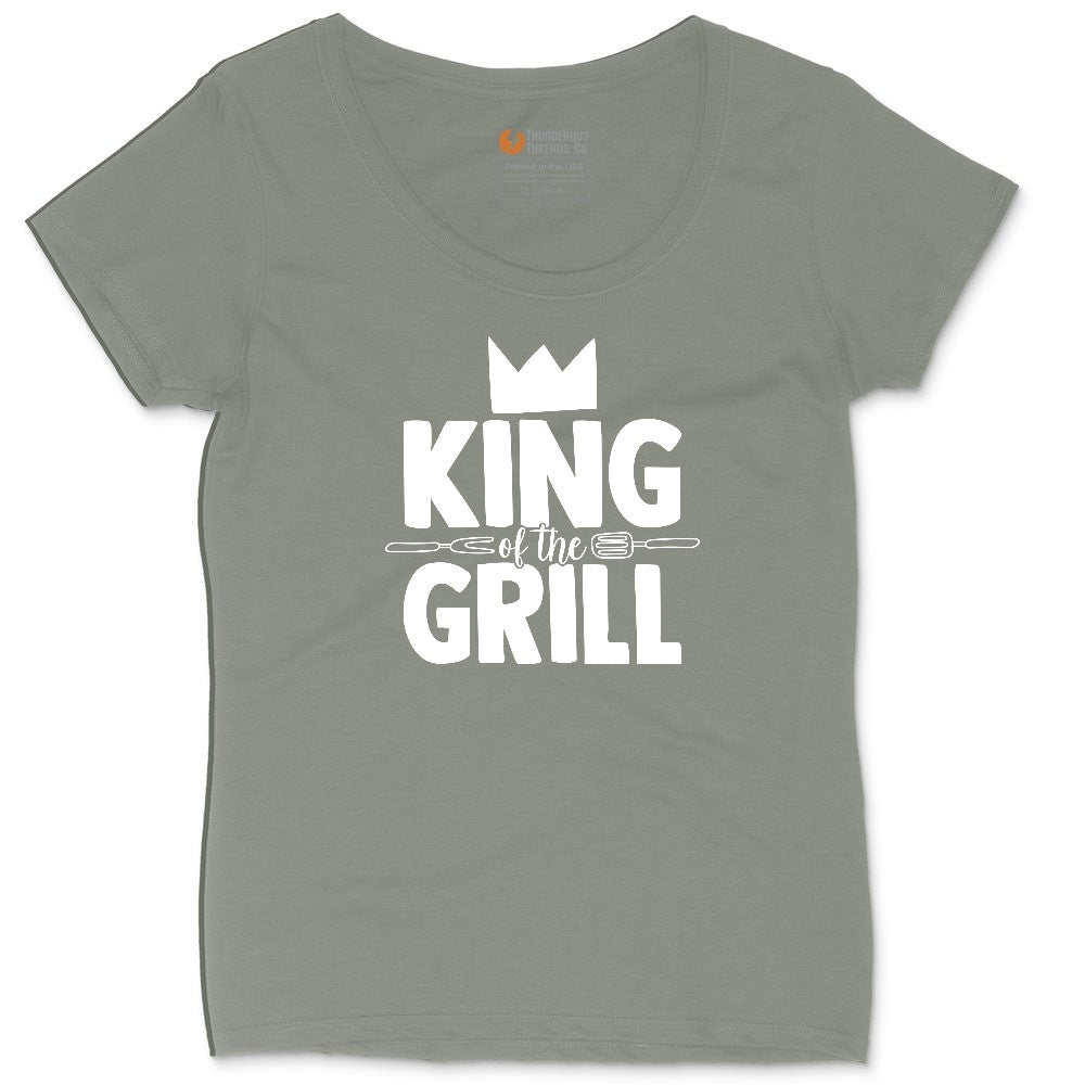 King of the Grill Ladies Curvy Tee - Bamboo Blackout