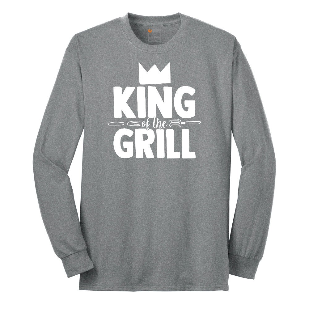 King of the Grill Long Sleeve Tee - Athletic Grey