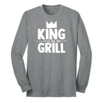 King of the Grill Long Sleeve Tee - Athletic Grey