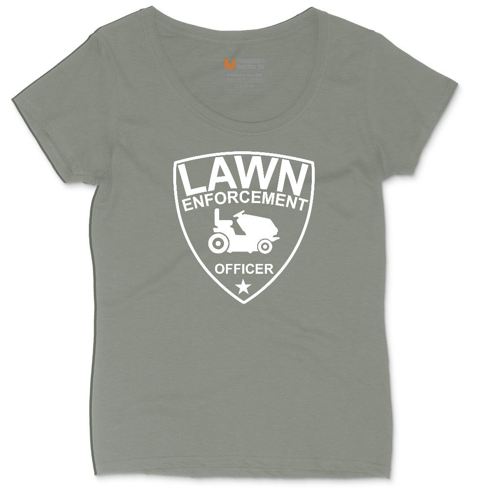 Lawn Enforcement Officer Ladies Curvy Tee - Bamboo Blackout
