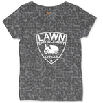 Lawn Enforcement Officer Ladies Curvy Tee - Black Leopard