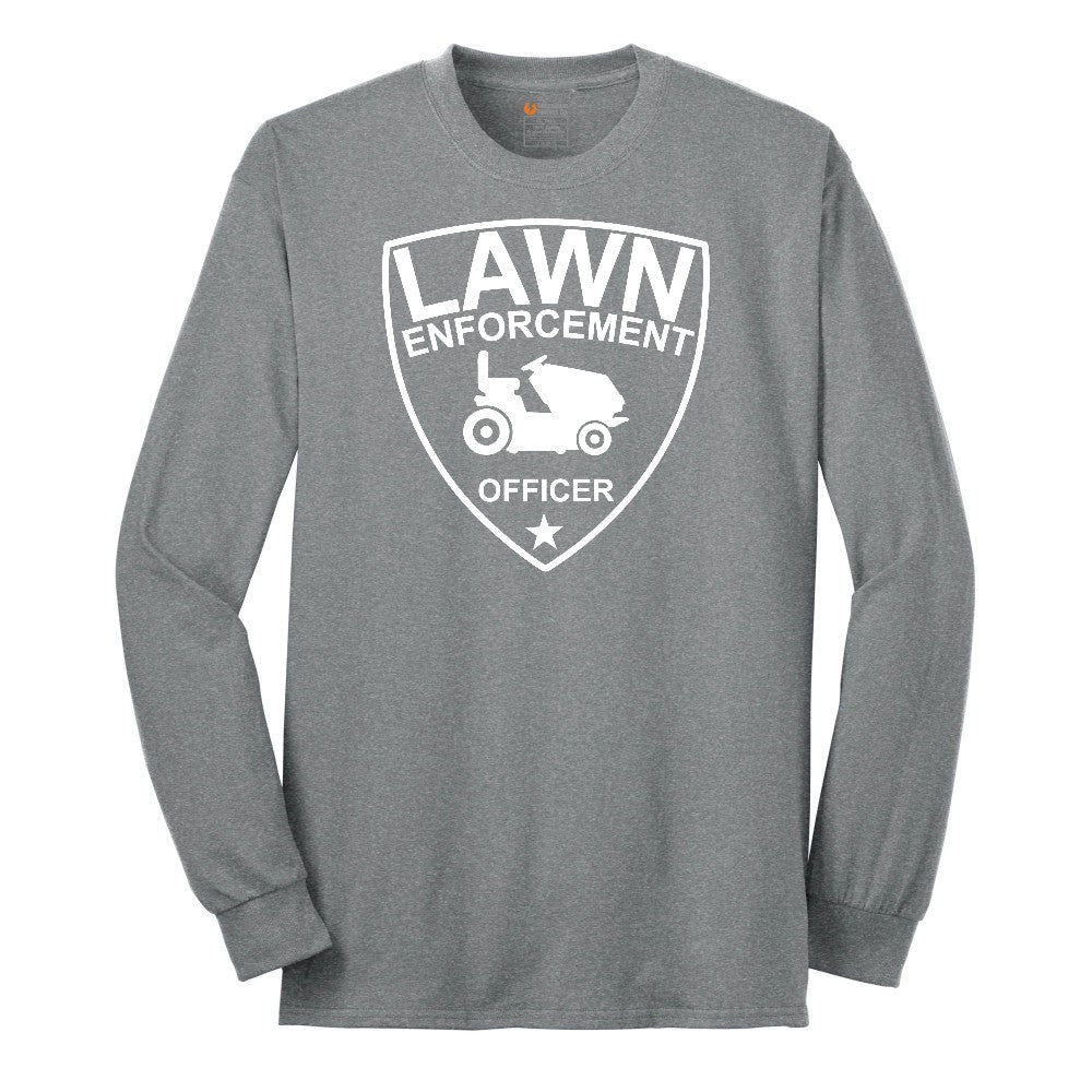 Lawn Enforcement Officer Long Sleeve Tee - Athletic Grey