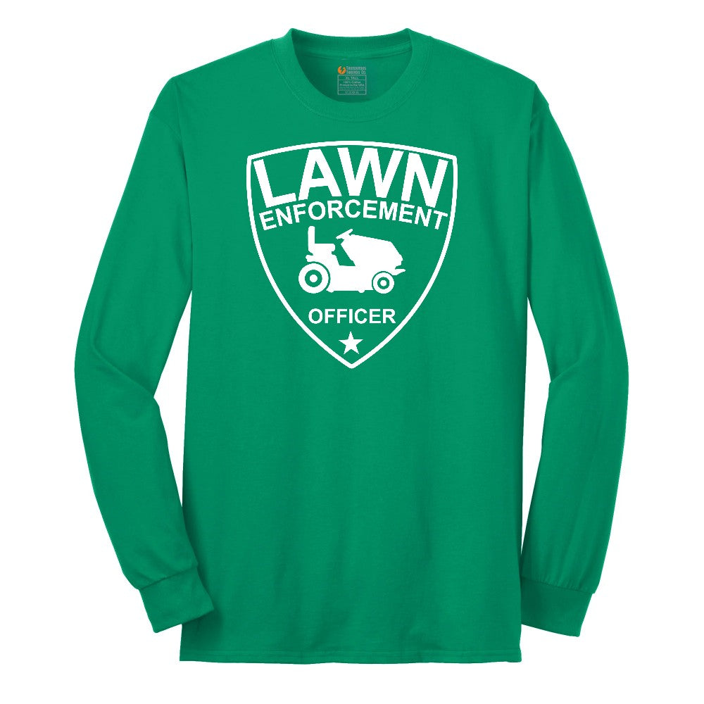 Lawn Enforcement Officer Long Sleeve Tee - Kelly Green
